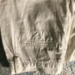 Mens white classic length shorts